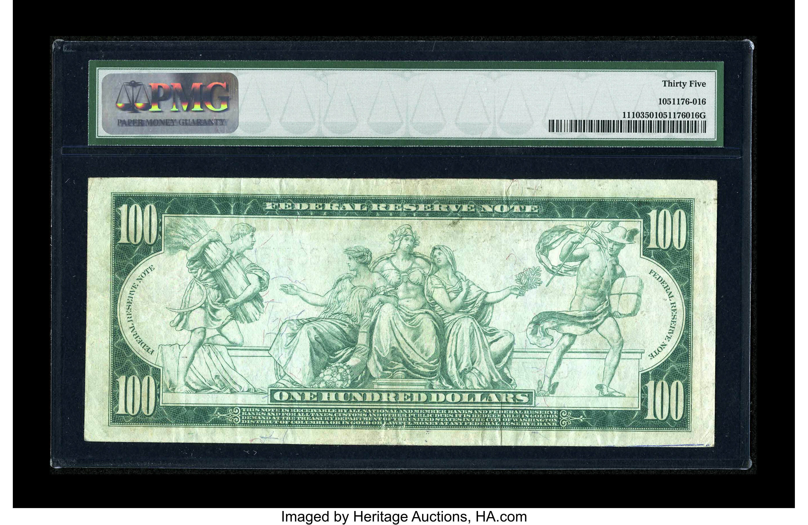 image for: Fr. 1110 $100 1914 Federal Reserve Note PMG Choice Very Fine 35....