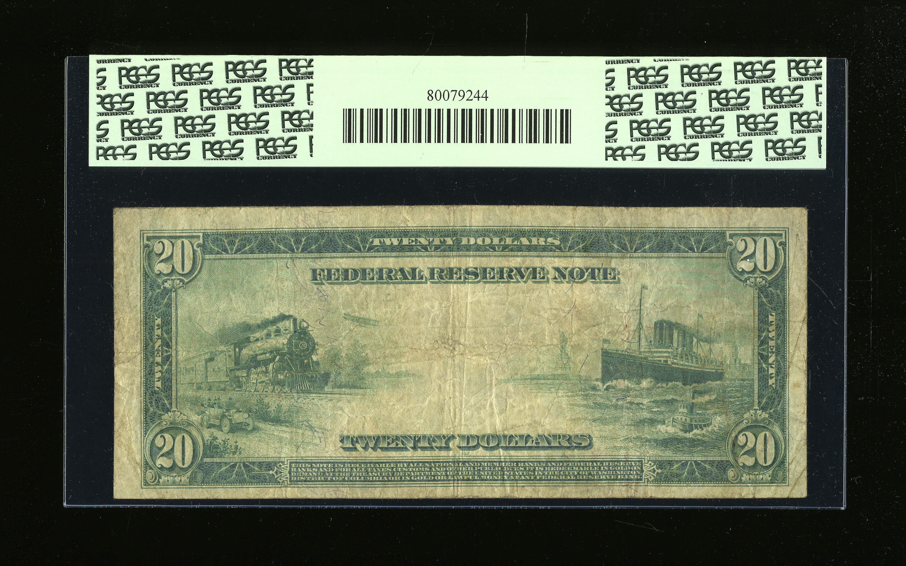 image for: Fr. 989 $20 1914 Federal Reserve Note PCGS Fine 12....