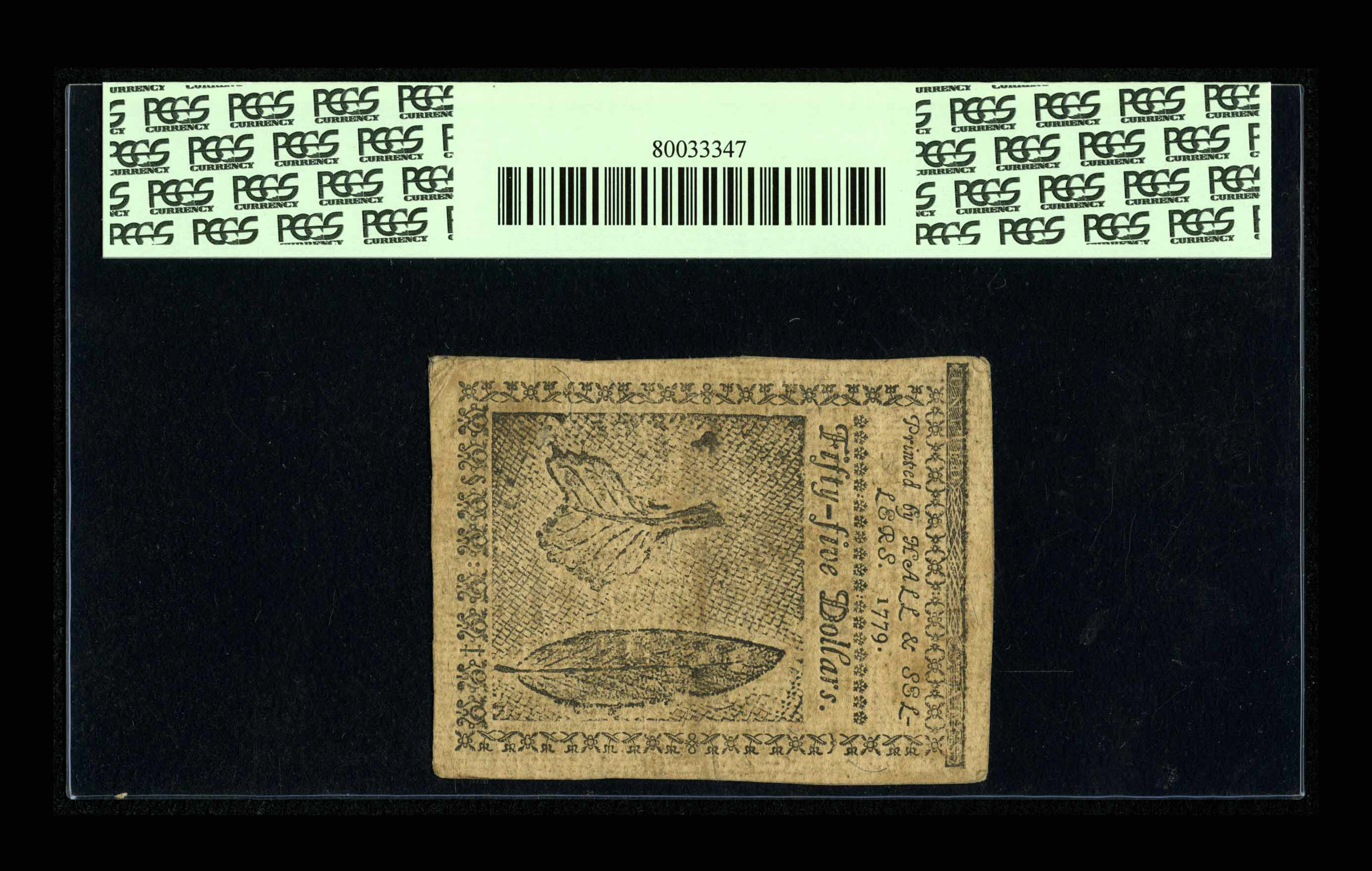 image for: Continental Currency January 14, 1779 $55 PCGS Extremely Fine 40PPQ....