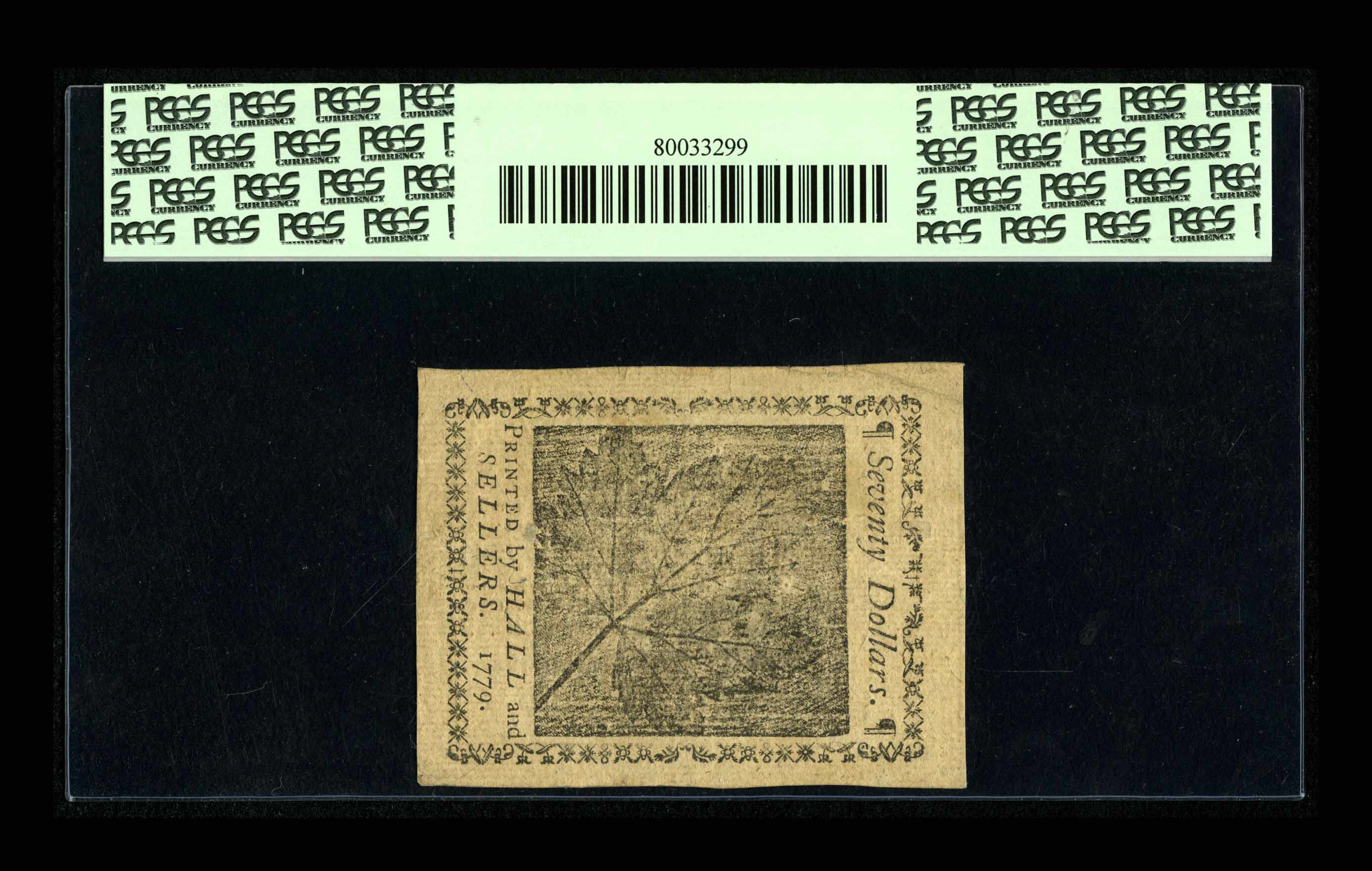 image for: Continental Currency January 14, 1779 $70 PCGS Extremely Fine 40....