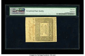 image for: Connecticut June 19, 1776 1s/3d PMG Choice Uncirculated 64 EPQ.
