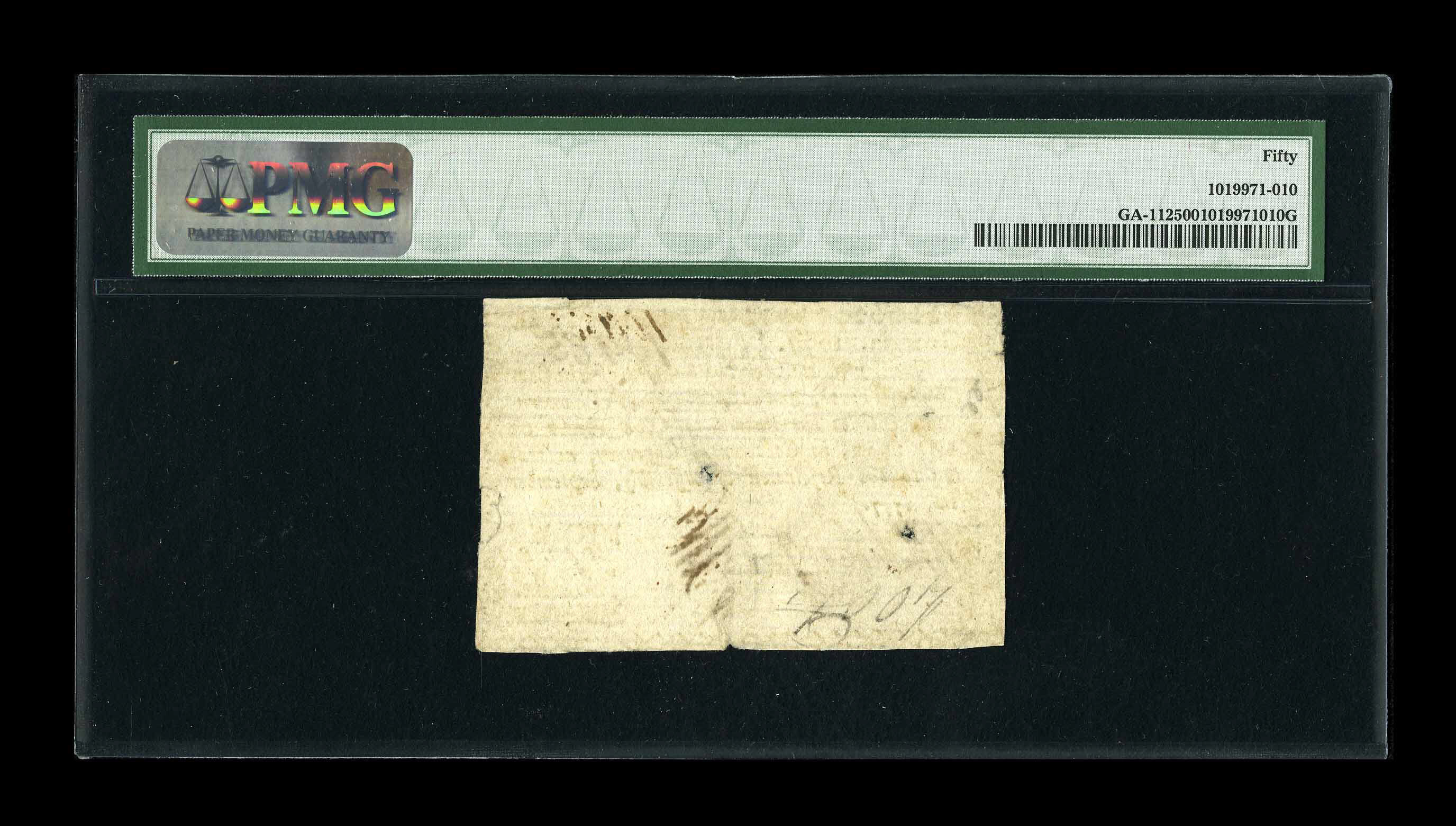 image for: Georgia September 10, 1777 $1/2 PMG About Uncirculated 50....