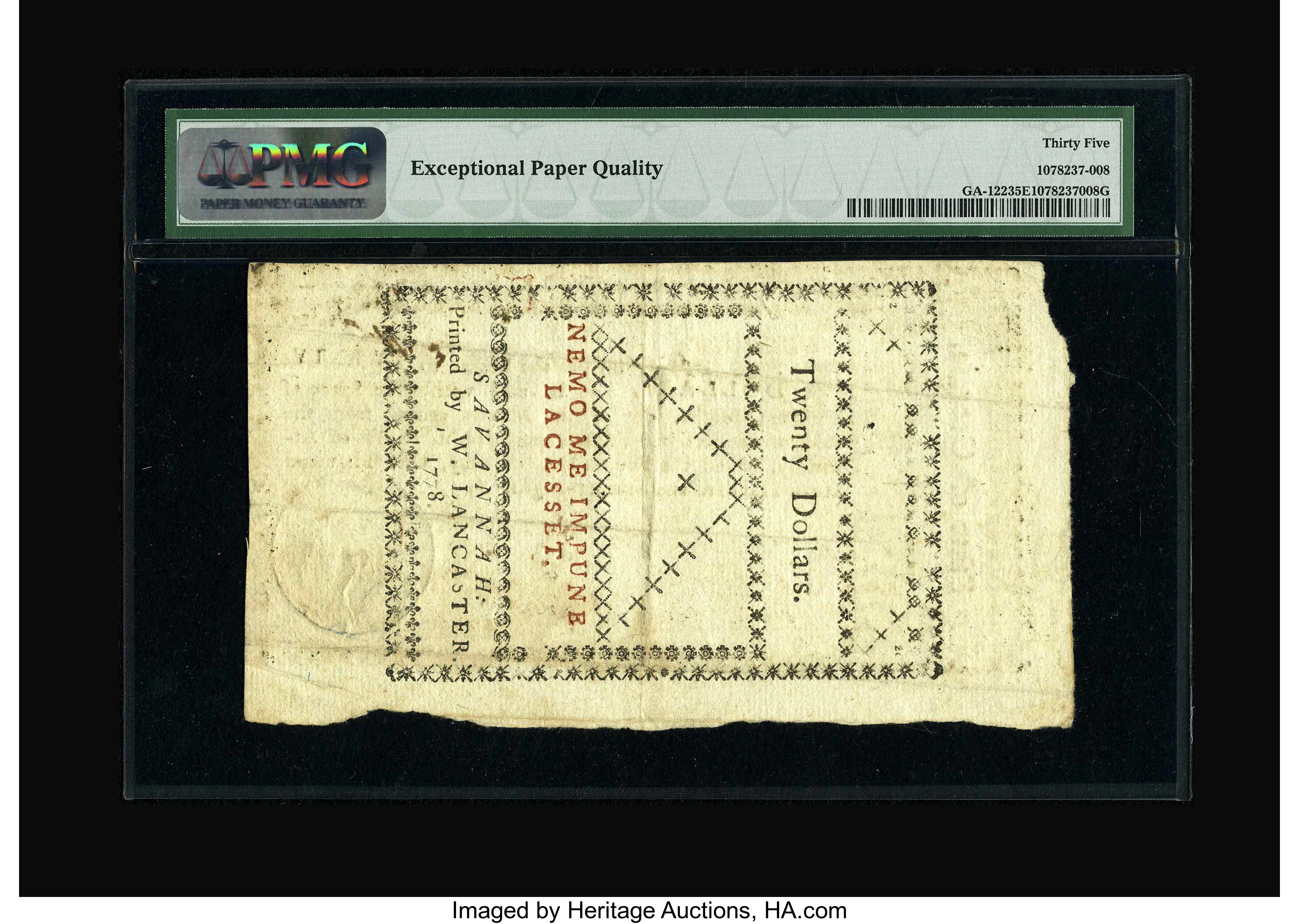 image for: Georgia May 4,1778 $20 PMG Choice Very Fine 35 EPQ....