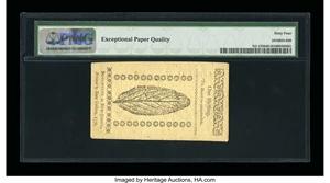 image for: New Jersey March 25, 1776 1s PMG Choice Uncirculated 64 EPQ....