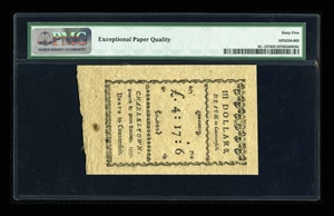 image for: South Carolina December 23, 1776 $3 PMG Gem Uncirculated 65 EPQ....