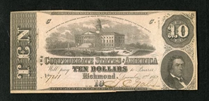 image for: T52 PF-9IB $10 1862 Inverted Back....