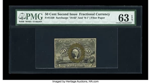 image for: Fr. 1320 50c Second Issue PMG Choice Uncirculated 63 EPQ....