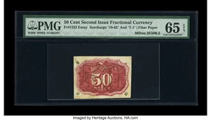 image for: Milton 2E50R.5 50¢ Second Issue Experimental PMG Gem Uncirculated 65 EPQ....