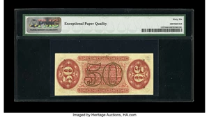image for: Fr. 1327 50¢ Third Issue Spinner PMG Gem Uncirculated 66 EPQ.