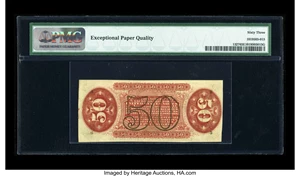 image for: Fr. 1327 50c Third Issue Spinner PMG Choice Uncirculated 63 EPQ.