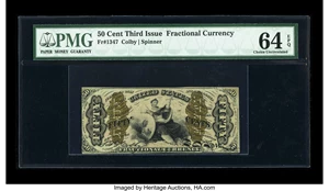 image for: Fr. 1347 50c Third Issue Justice PMG Choice Uncirculated 64 EPQ....