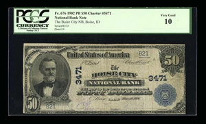 image for: Boise, ID - $50 1902 Plain Back Fr. 676 The Boise City NB Ch. # 3471...