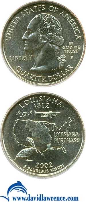 image for: 2002-P 25c Louisiana PCGS MS67