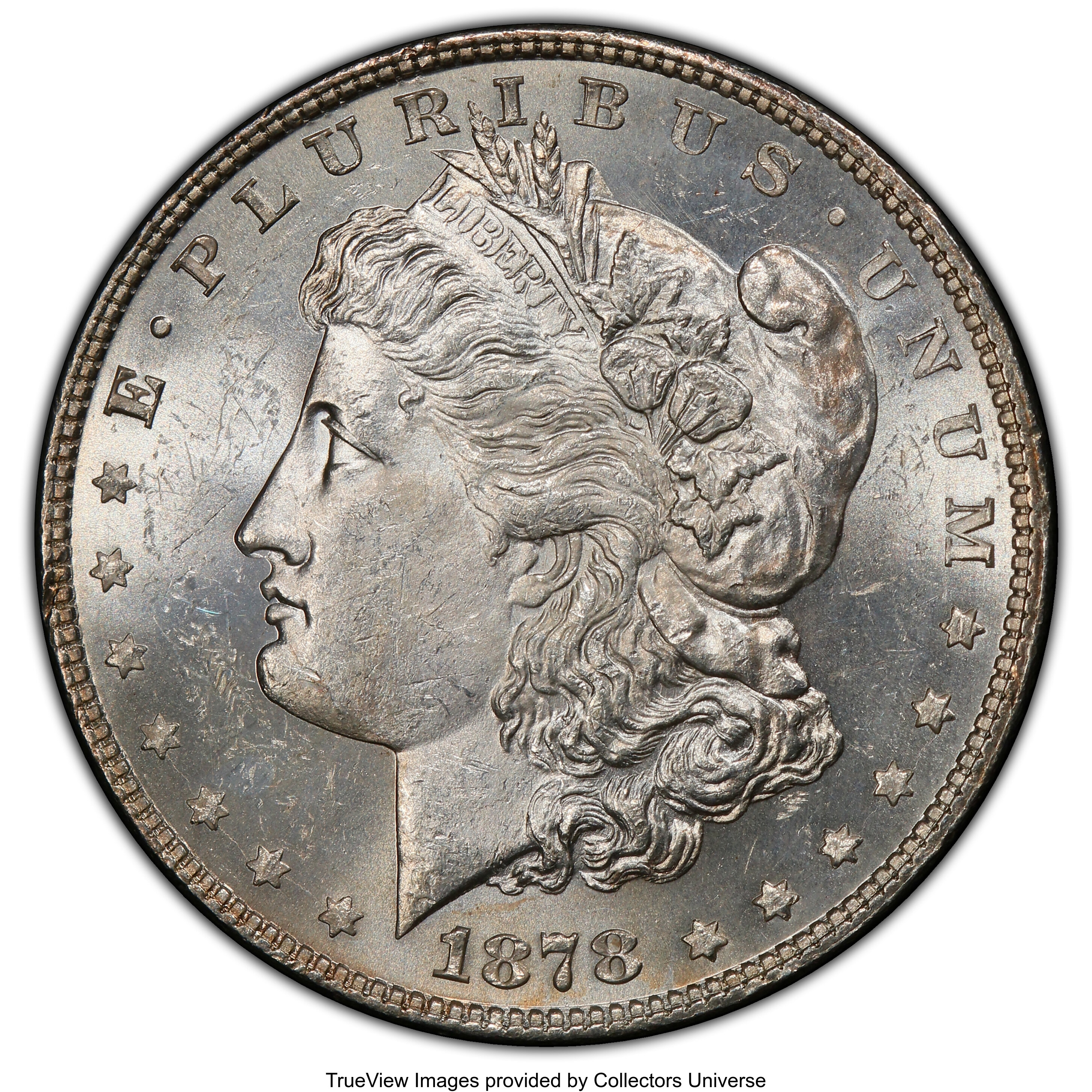 image for: 1878 7TF $1 Reverse of 1878, VAM-80, Weak LIB MS62 PCGS. PCGS Population: (13/25 and 0/0+). NGC Census: (0/0 and 0/0+). CDN...