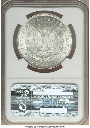 image for: 1878 7TF $1 Reverse of 1878, Disconnected Leaf, Doubled Stars, VAM-82, MS62 NGC. NGC Census: (21/25). PCGS Population: (21/...