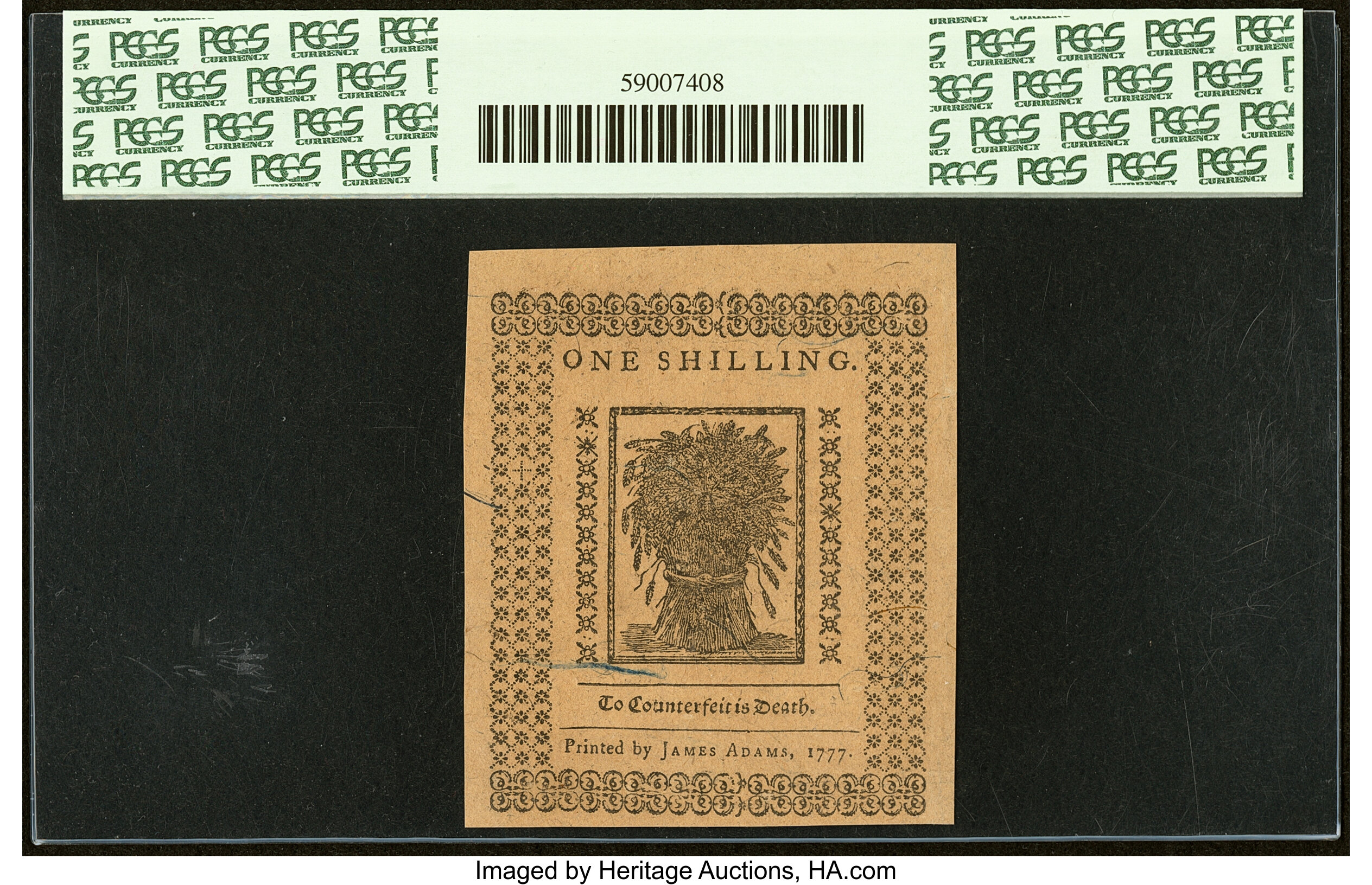 image for: Colony of Delaware May 1, 1777 Shilling Fr. DE-85 PCGS Superb Gem New 67PPQ....