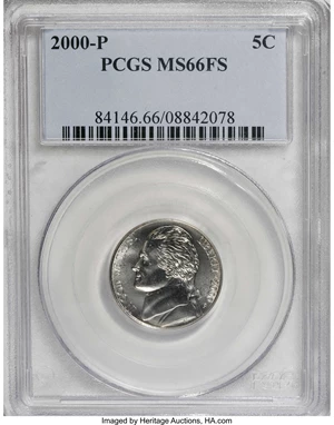 image for: 2000-P 5C MS66 Full Steps PCGS. PCGS Population (136/8). NGC Census: (3/1). (#84146)...