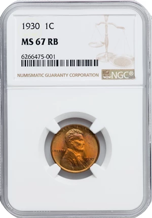image for: 1930 1C MS67 Red and Brown NGC. NGC Census: (2/0). PCGS Population: (2/0). CDN: $200 Whsle. Bid for NGC/PCGS MS67. Mintage ...