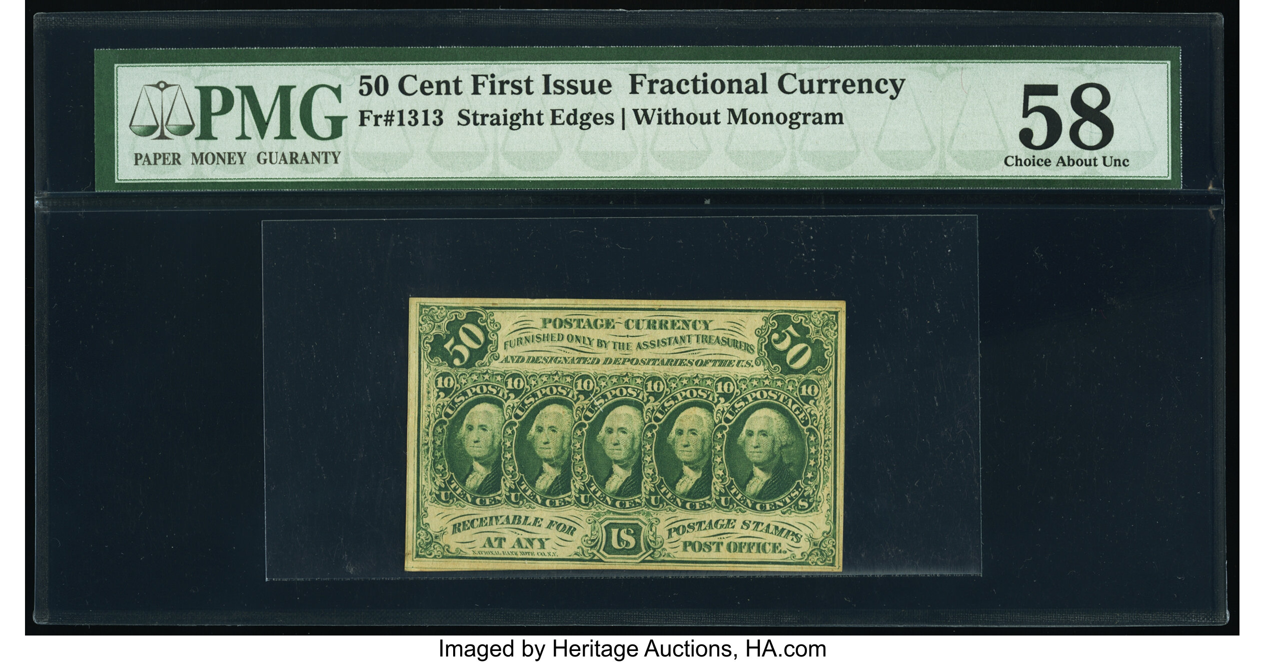 image for: Fr. 1313 50¢ First Issue PMG Choice About Unc 58....