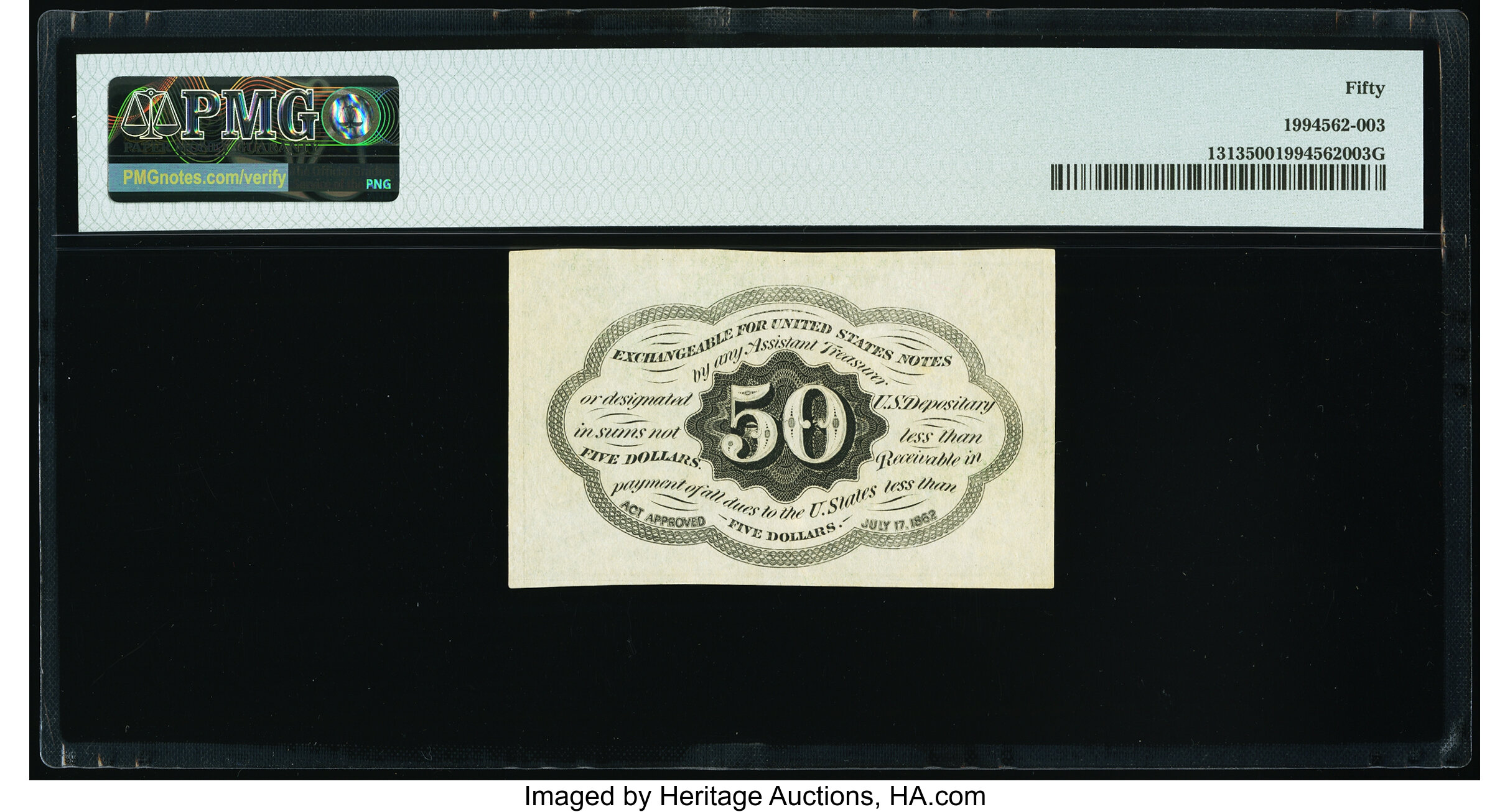 image for: Fr. 1313 50¢ First Issue PMG About Uncirculated 50....