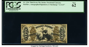 image for: Fr. 1356 50¢ Third Issue Justice PCGS New 62....