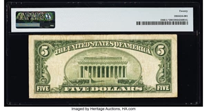 image for: Fr. 1960-L* $5 1934D Federal Reserve Star Note. PMG Very Fine 20....