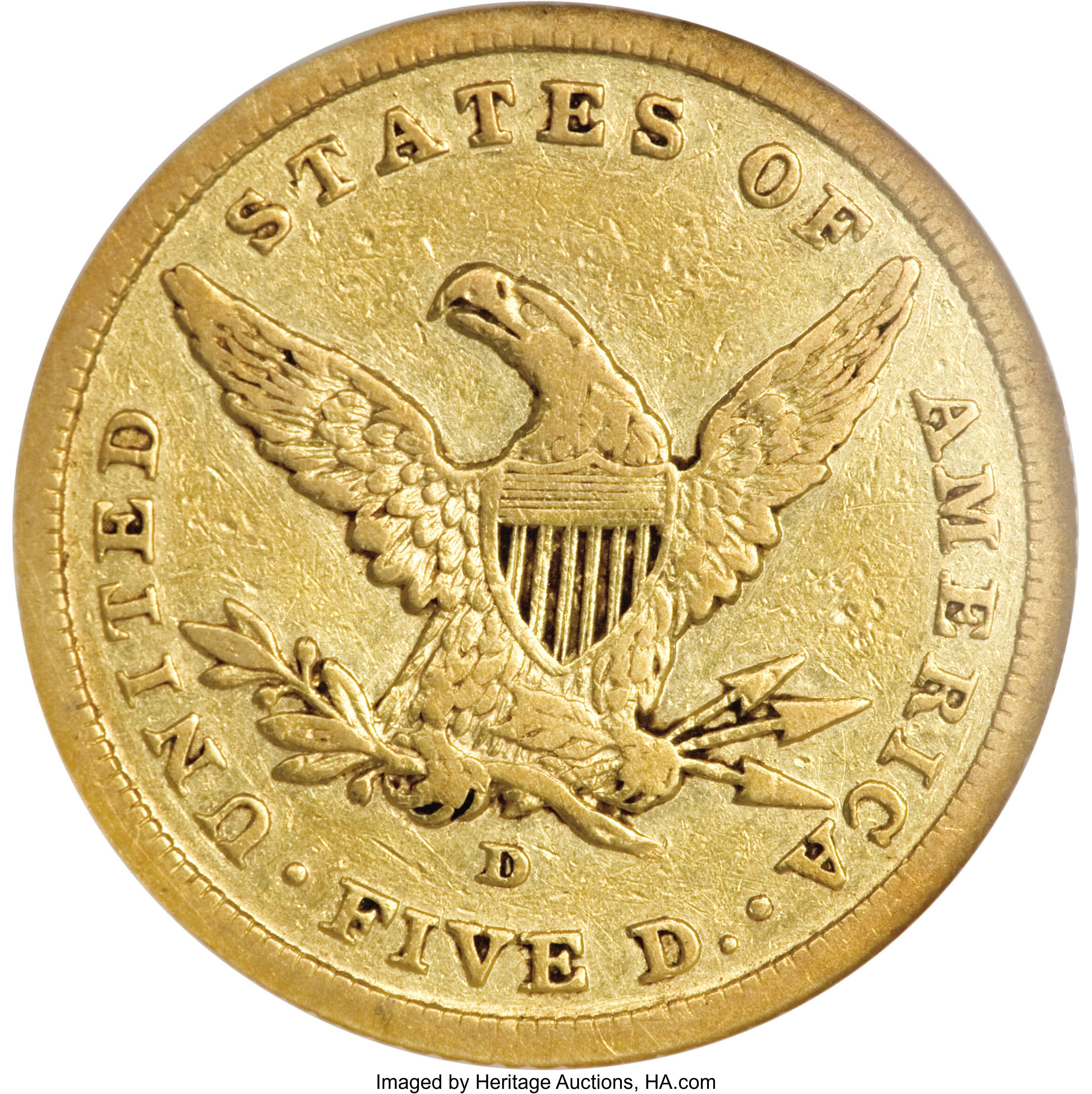 image for: 1840-D $5 Small D VF35 NGC....