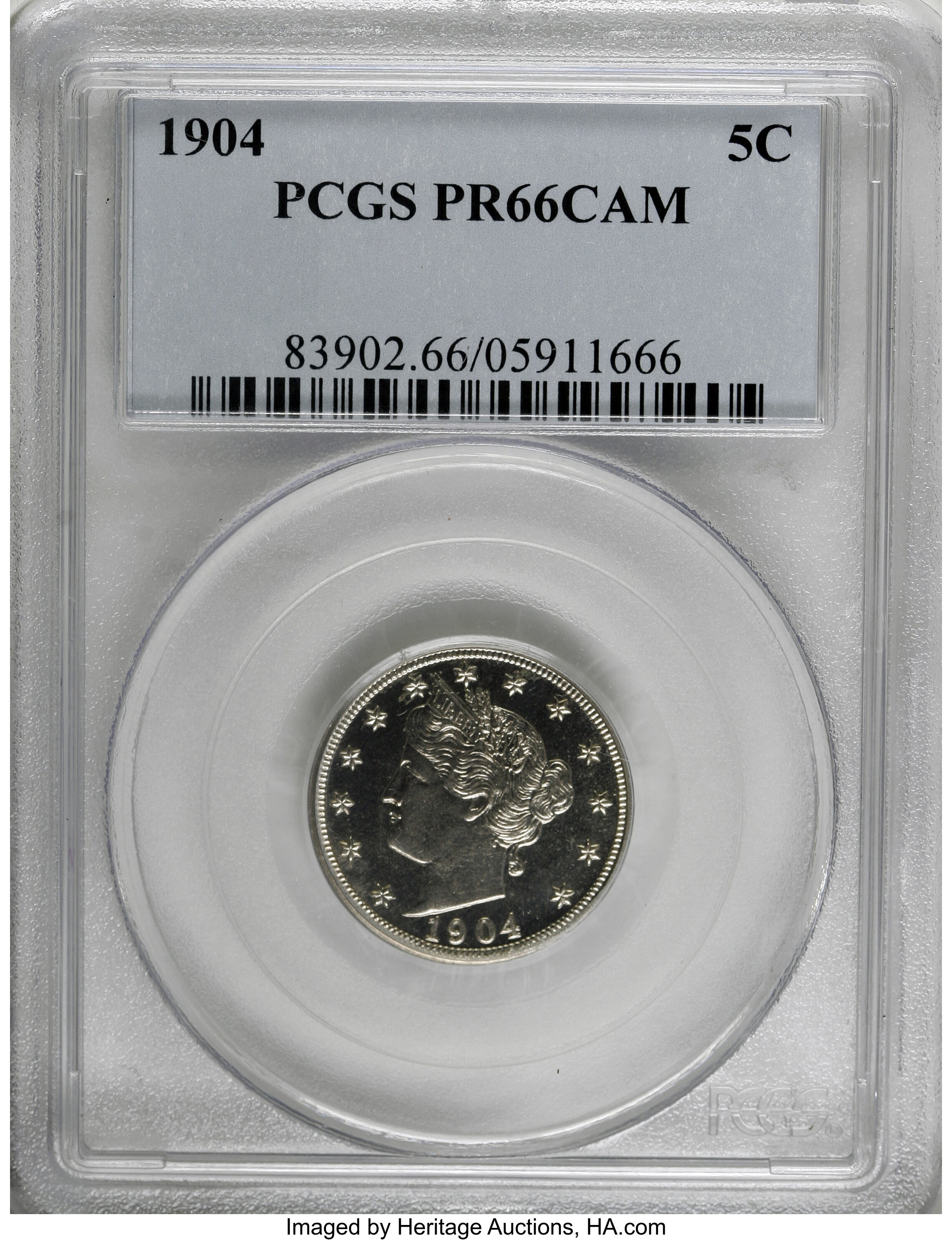 image for: 1904 5C PR66 Cameo PCGS....