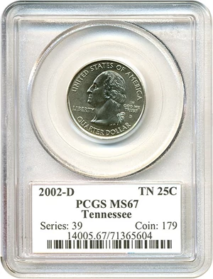 image for: 2002-D 25c Tennessee PCGS MS67