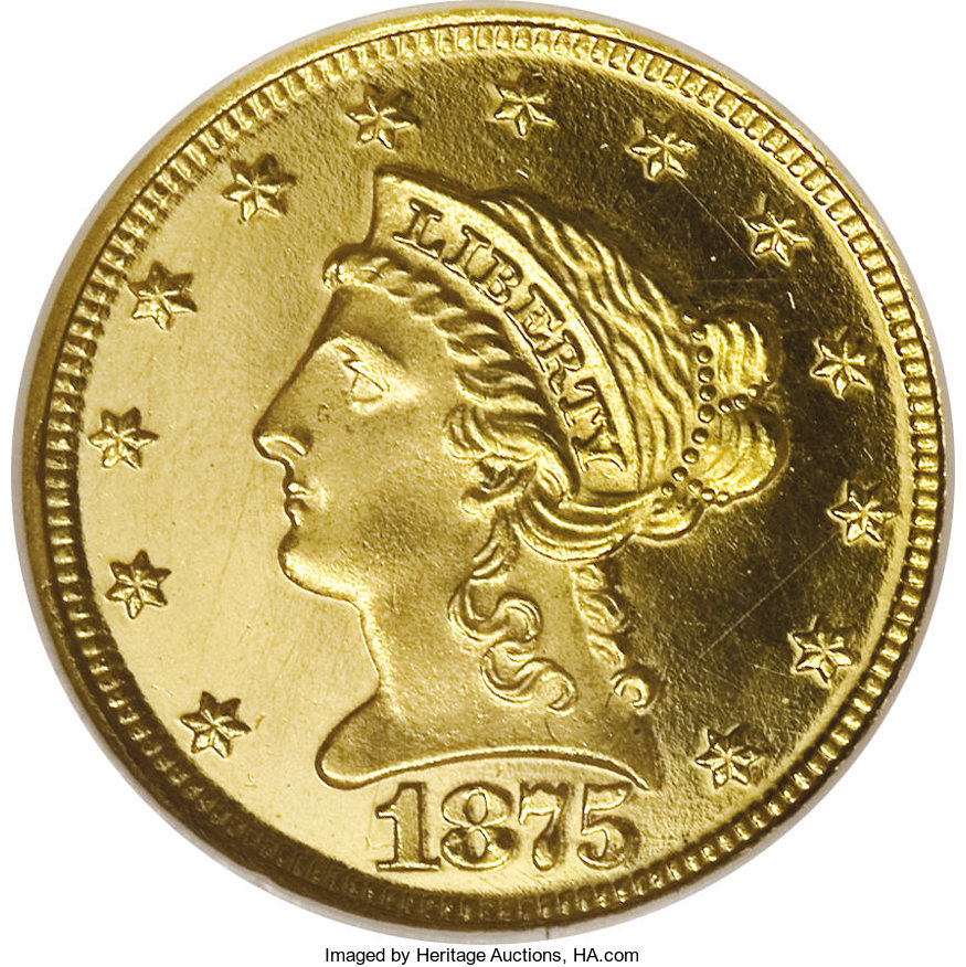 image for: 1875 $2 1/2 PR66  ★  Cameo NGC....