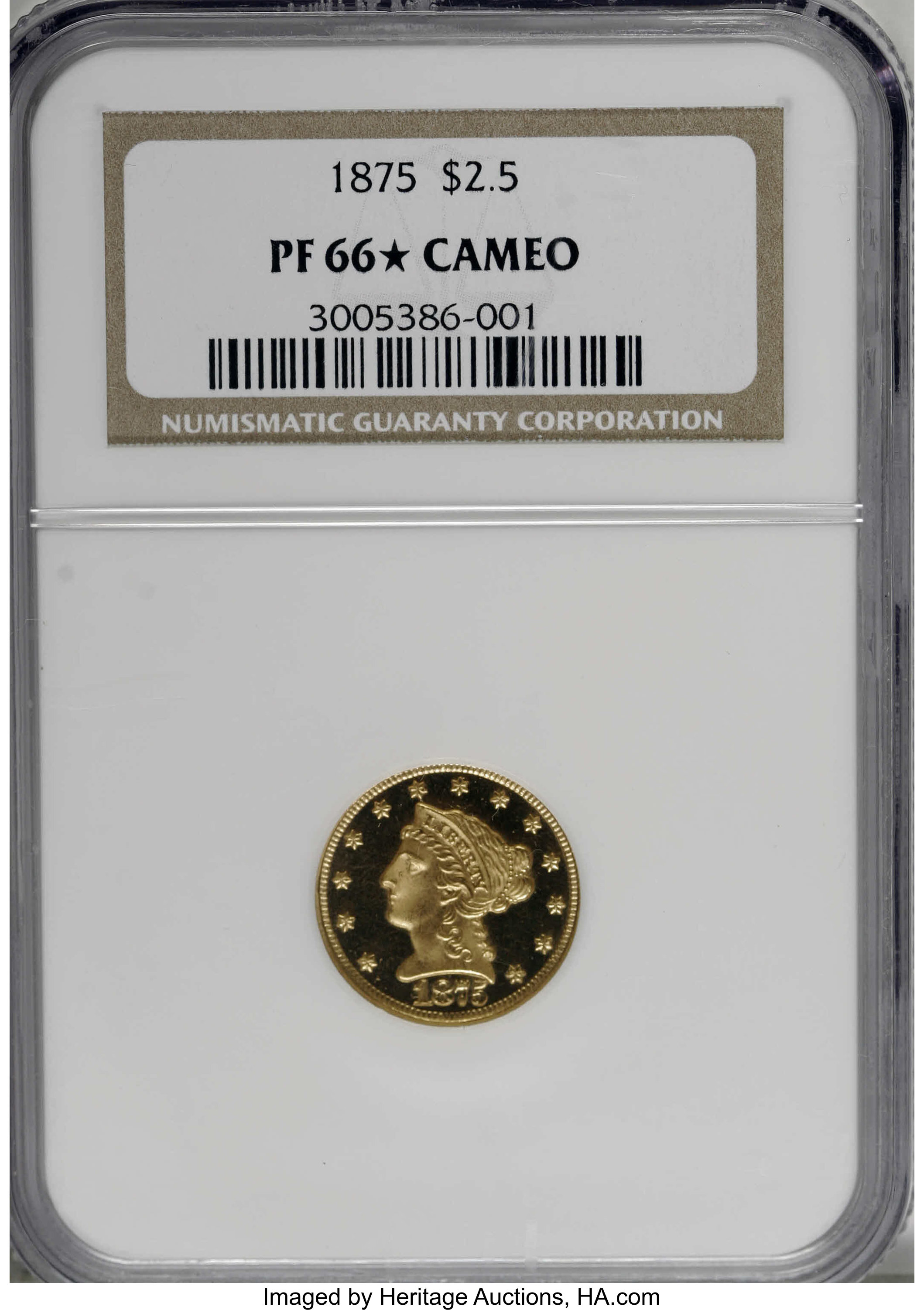 image for: 1875 $2 1/2 PR66  ★  Cameo NGC....