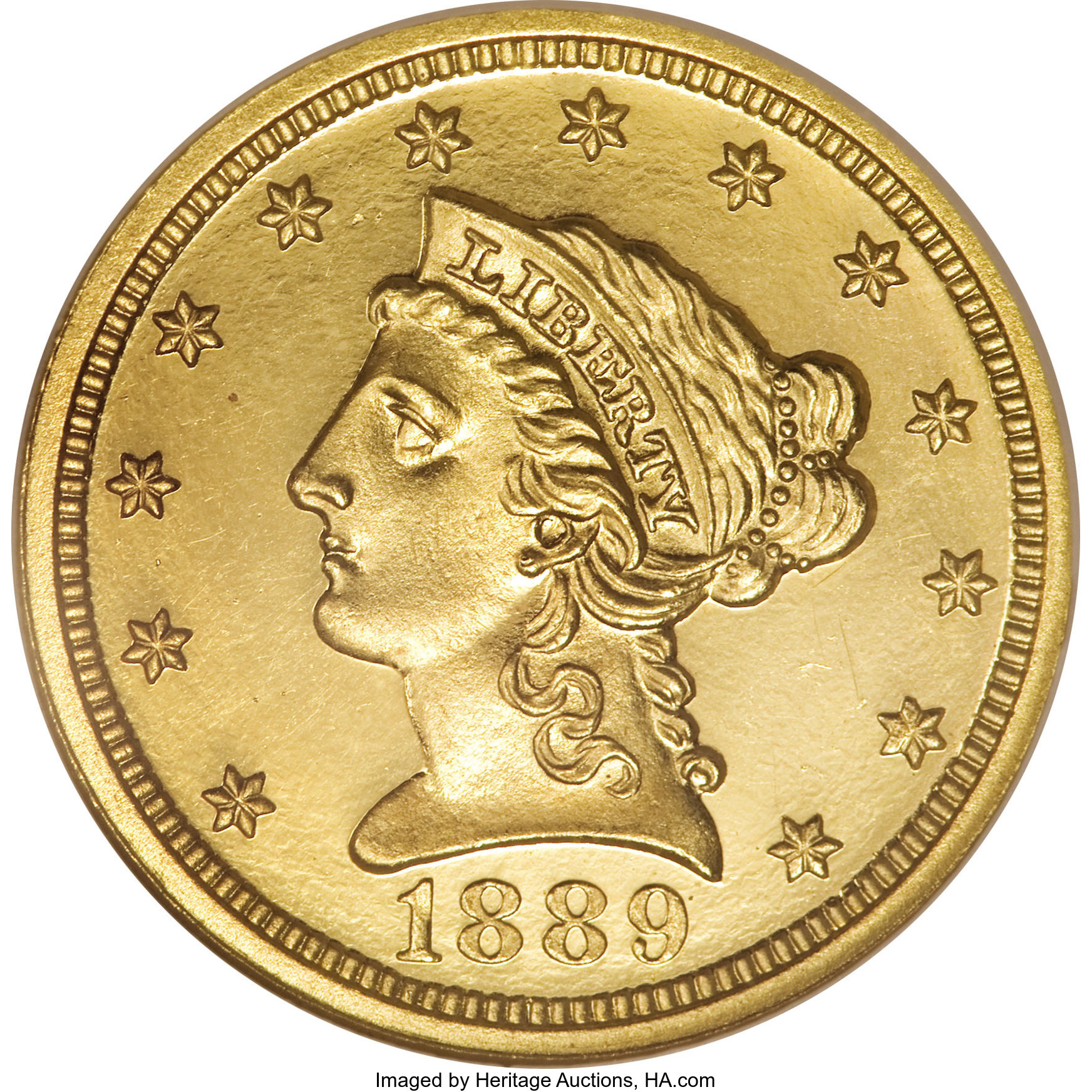 image for: 1889 $2 1/2 PR66 Cameo NGC....