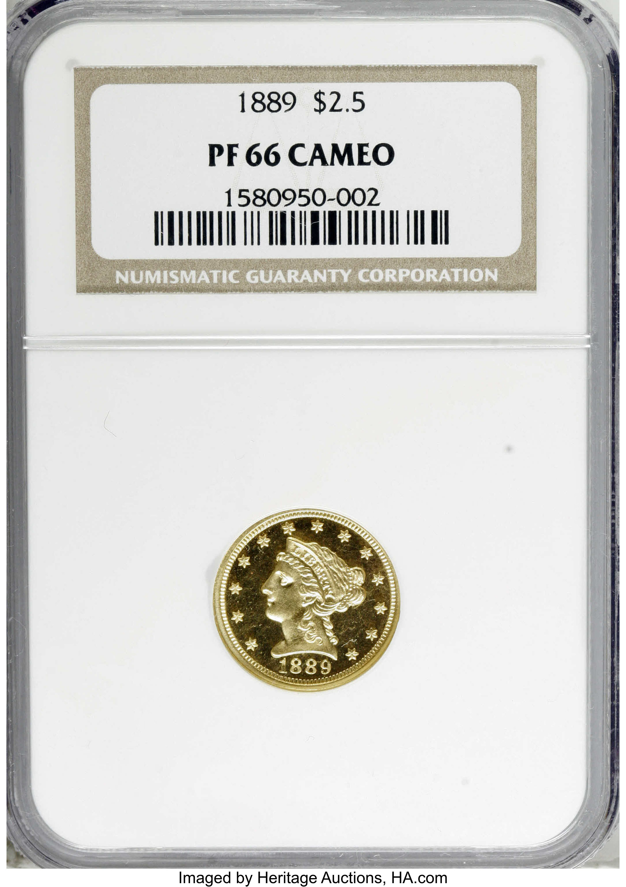 image for: 1889 $2 1/2 PR66 Cameo NGC....