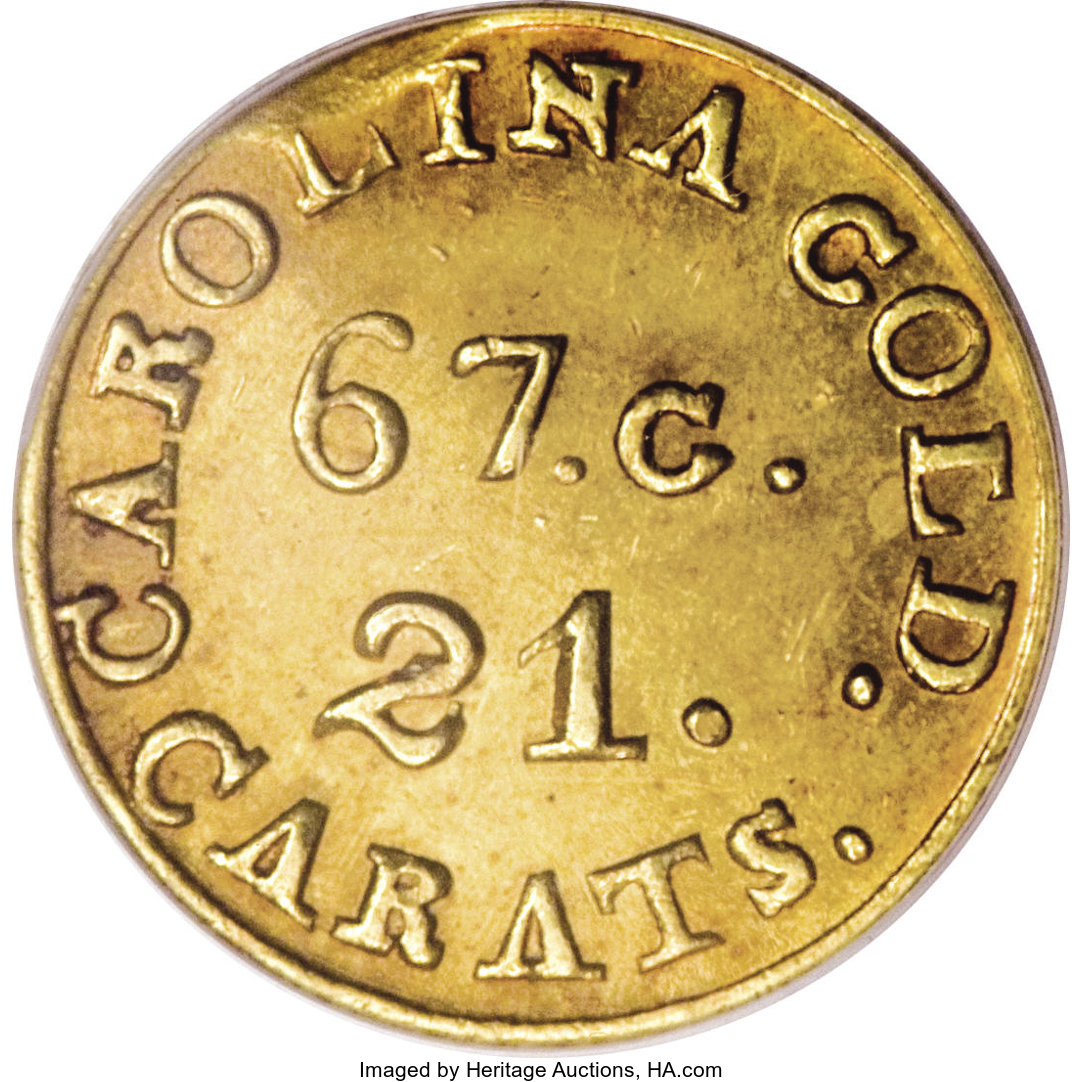 image for: (1837-42) $2 1/2 C. Bechtler Quarter Eagle, 67G. 21C. MS62 PCGS....