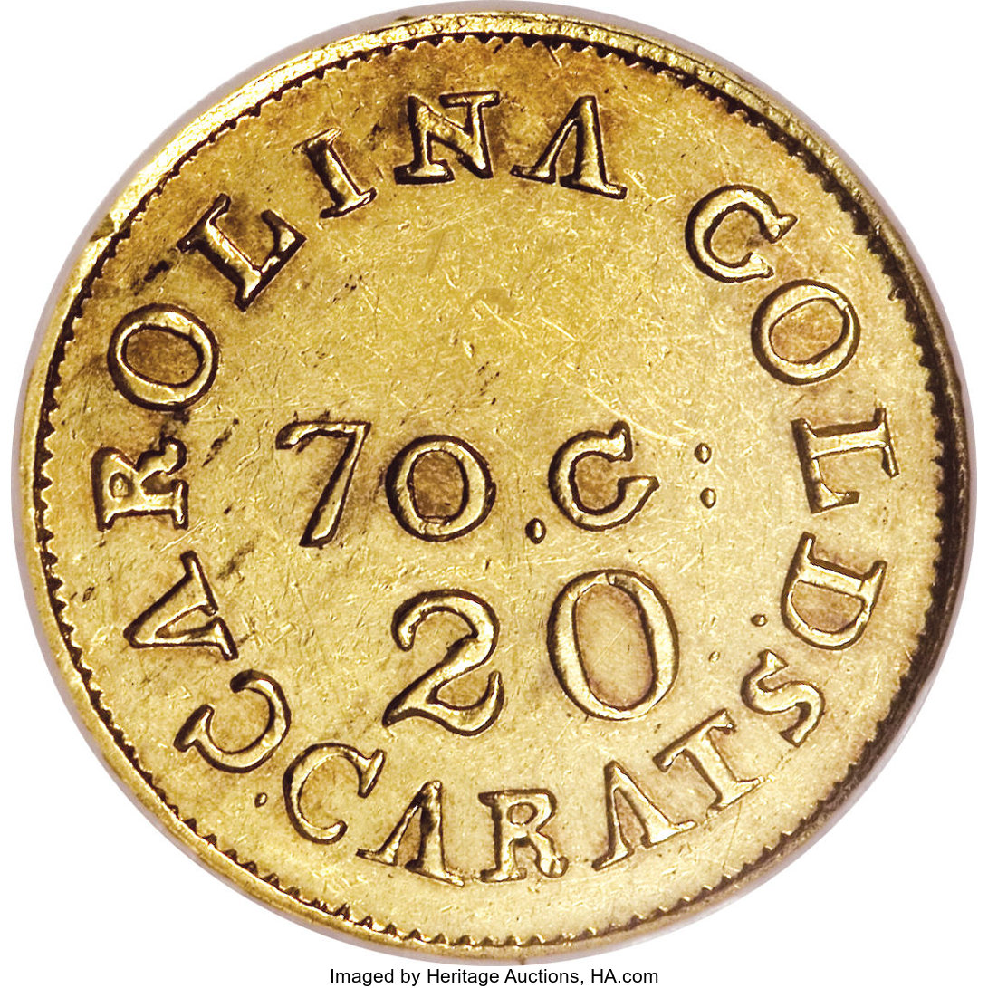 image for: (1837-42) $2 1/2 C. Bechtler Quarter Eagle, 70G. 20C. MS62 NGC....