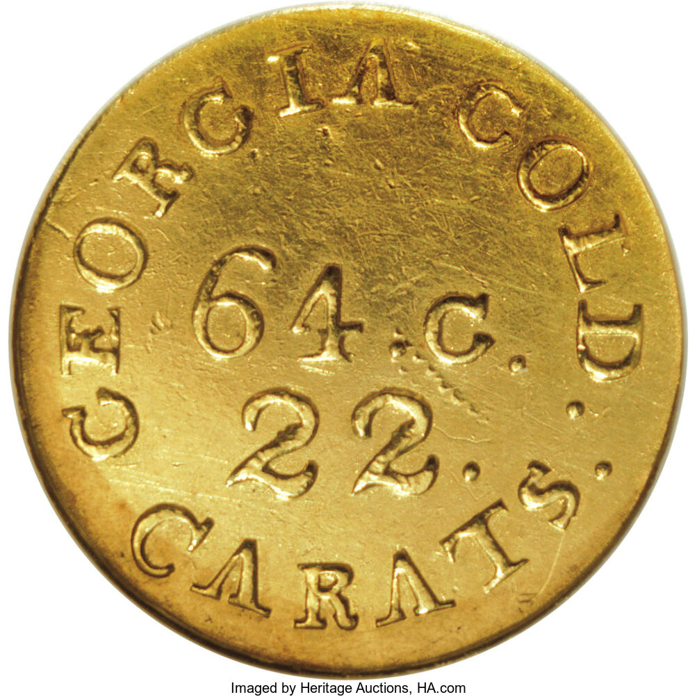 image for: (1837-42) $2 1/2 C. Bechtler Quarter Eagle, 64G. 22C. MS60 NGC....