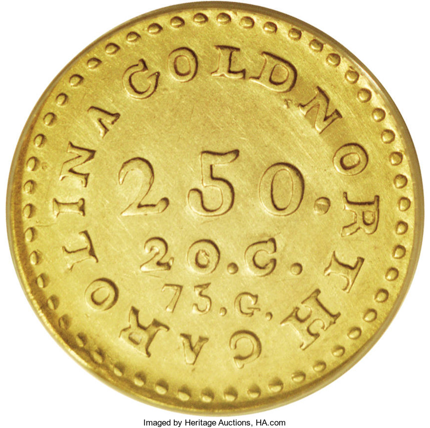 image for: (1831-34) $2 1/2 C. Bechtler Quarter Eagle, Circle Center AU50 PCGS....