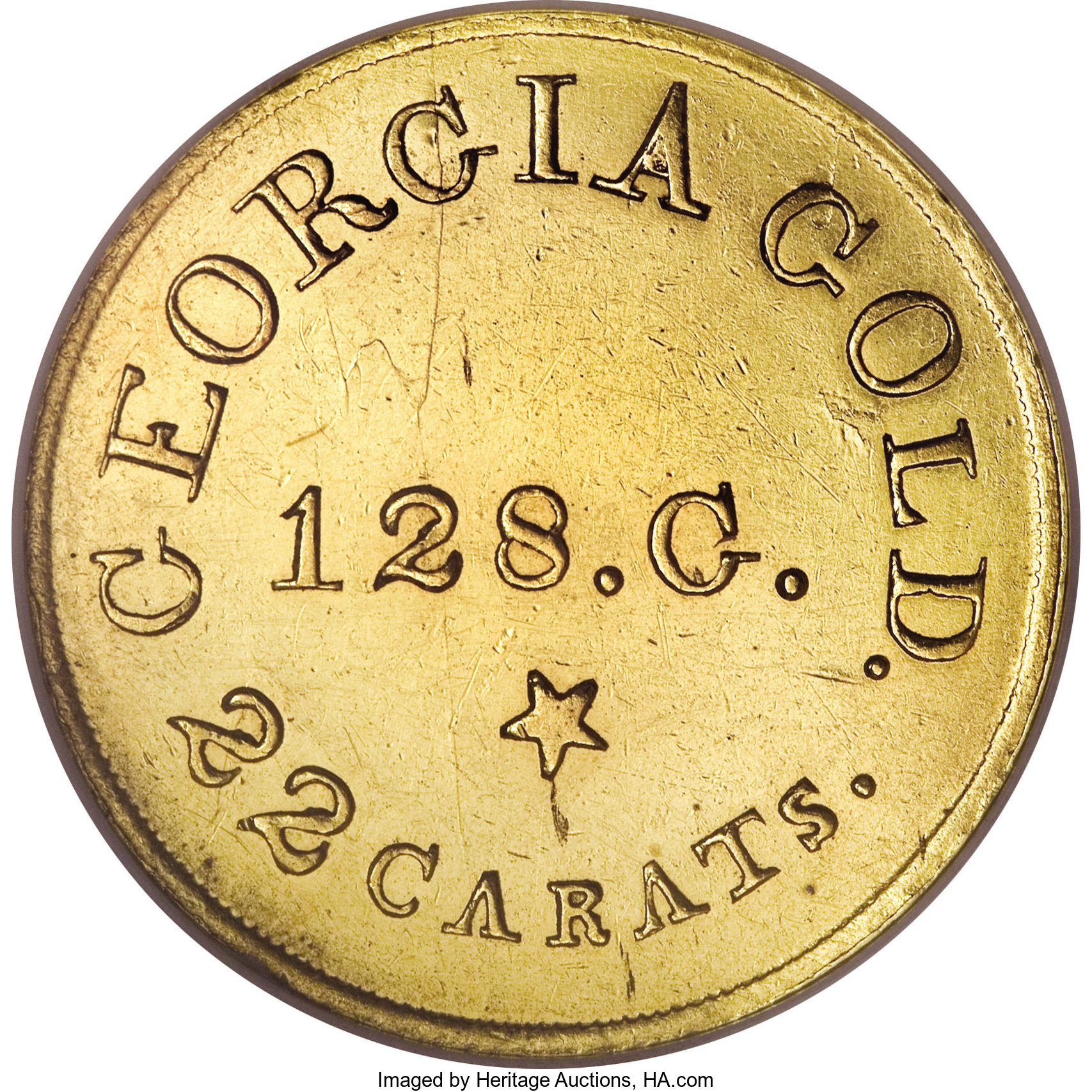 image for: (1834-37) $5 C. Bechtler Five Dollar, RUTHERF: MS61 NGC....