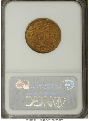 image for: (1834-37) $5 C. Bechtler Five Dollar, 20 Distant MS61 NGC....