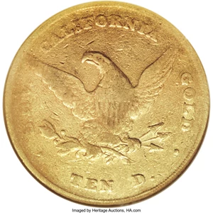 image for: 1852 $10 Wass Molitor Ten Dollar, Large Head, Wide Date AU55 NGC....