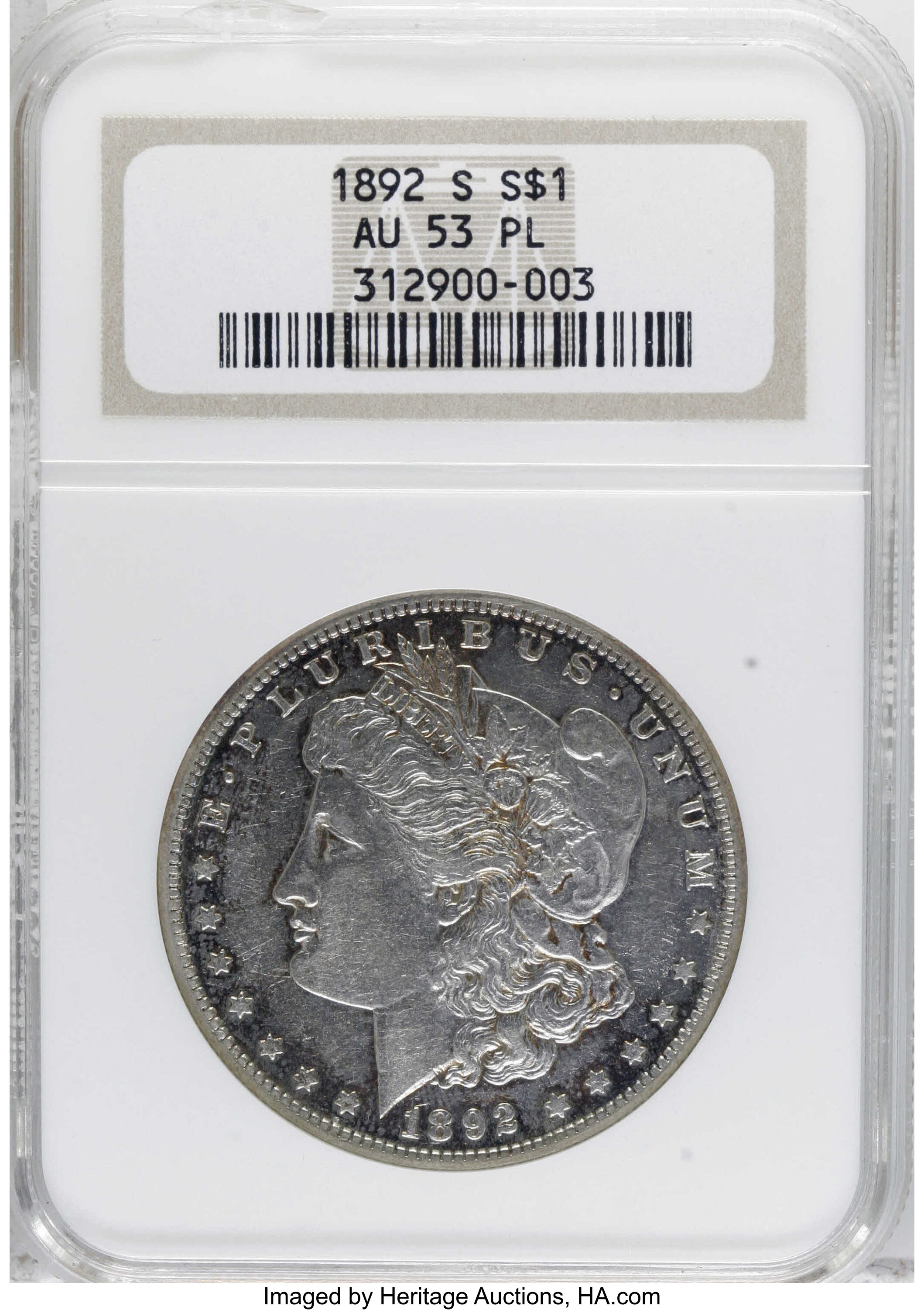 image for: 1892-S $1 AU53 Prooflike NGC....