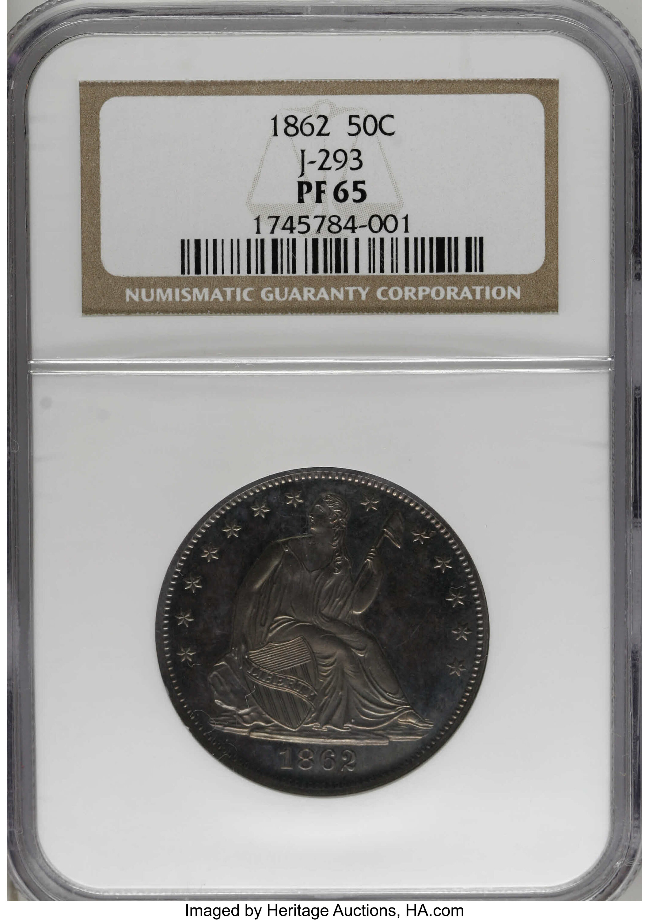 image for: 1862 50C Half Dollar, Judd-293, Pollock-351, R.5, PR65 NGC....
