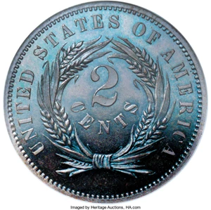 image for: 1863 2C Two Cents, Judd-305, Pollock-370, R.4, PR65 Brown Cameo NGC....