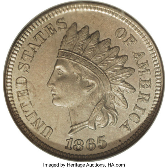 image for: 1865 1C One Cent, Judd-406, Pollock-475, Low R.6, PR65 NGC....