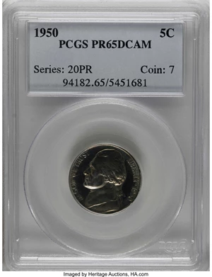 image for: 1950 5C PR65 Deep Cameo PCGS....