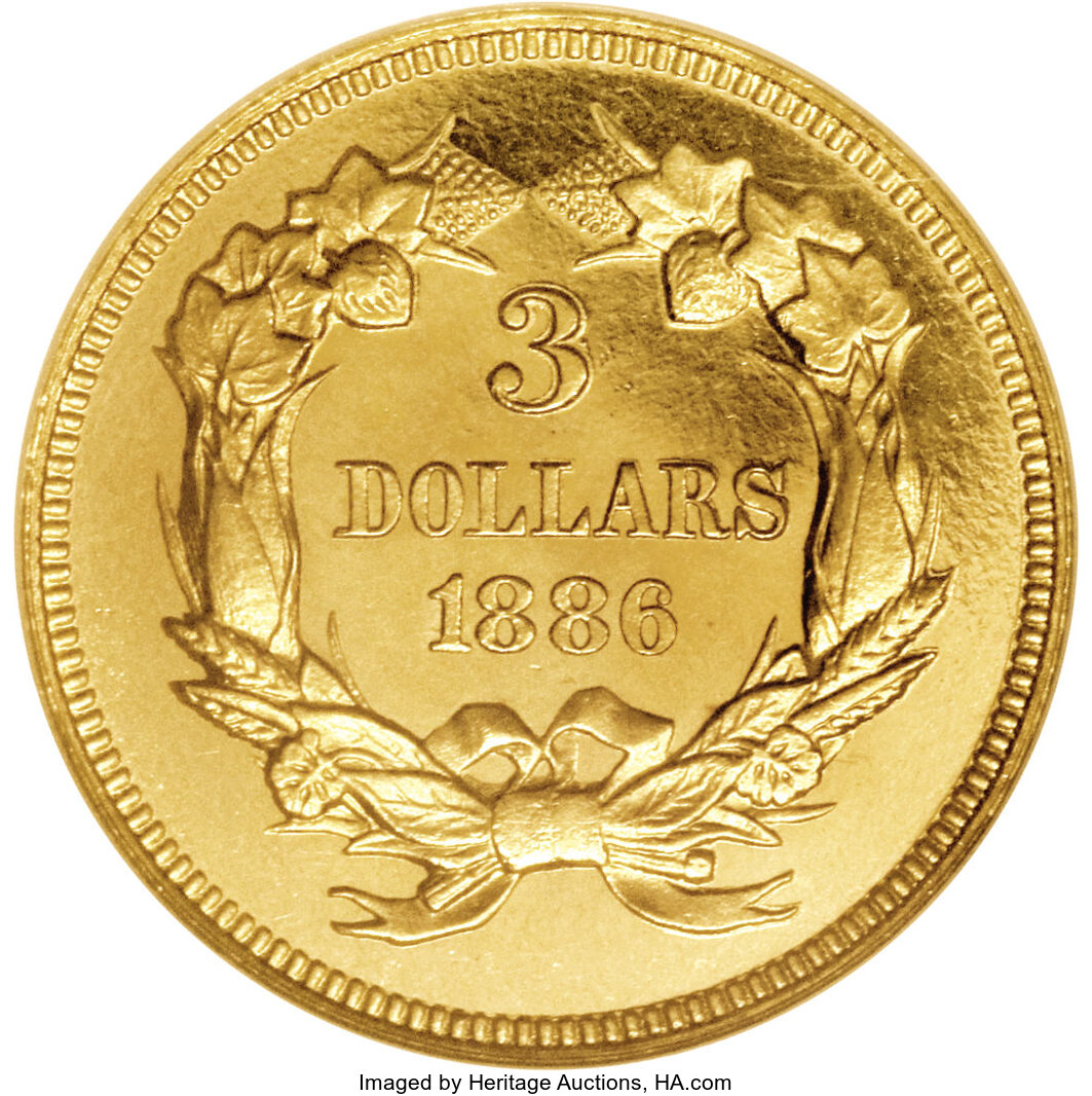 image for: 1886 $3 PR64 Cameo NGC....