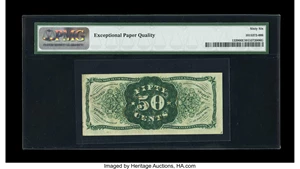 image for: Fr. 1339 50¢ Third Issue Spinner Type II PMG Gem Uncirculated 66 EPQ....