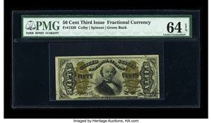 image for: Fr. 1339 50c Third Issue Spinner Type II PMG Choice Uncirculated 64 EPQ....