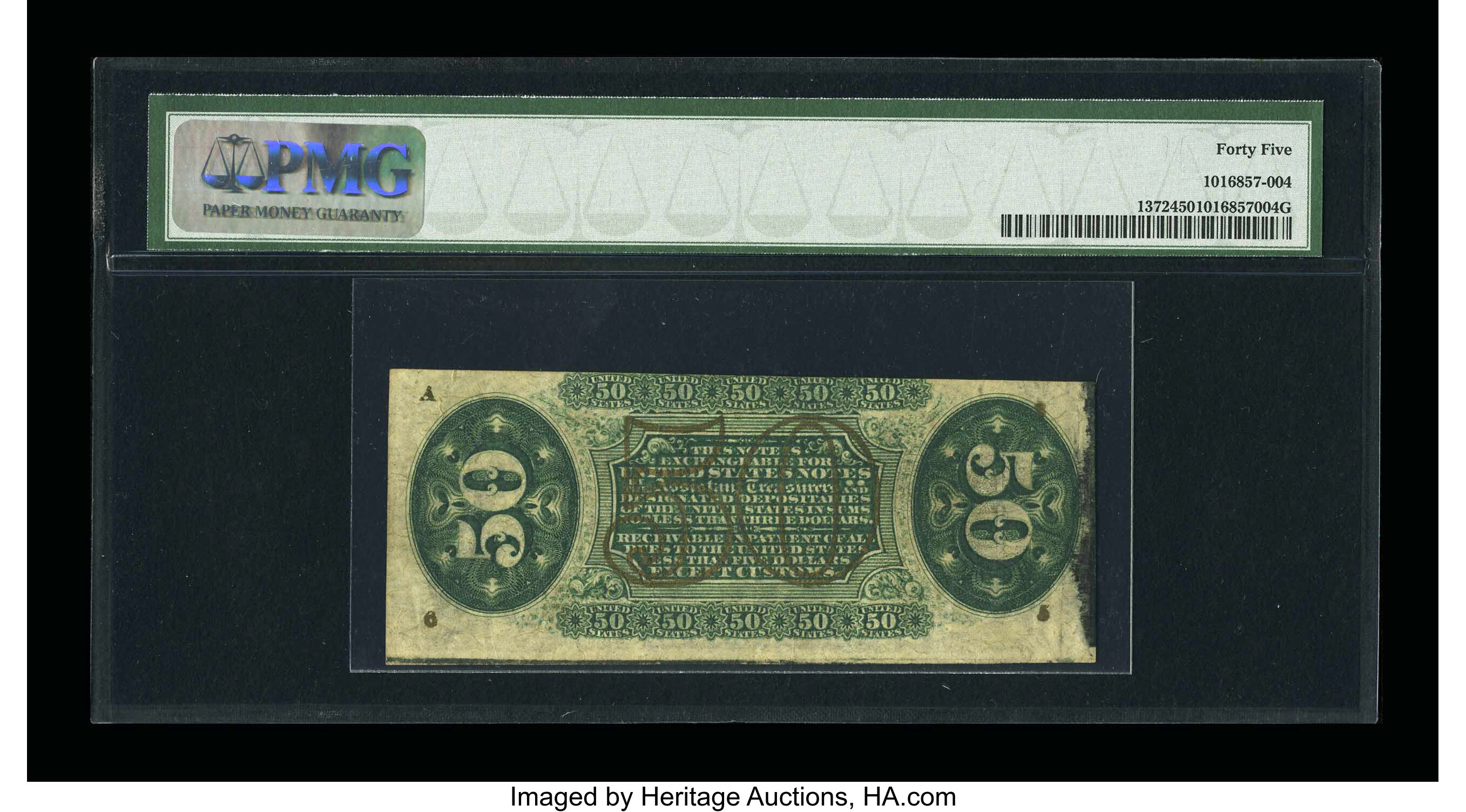 image for: Fr. 1372 50c Third Issue Justice PMG Choice Extremely Fine 45....