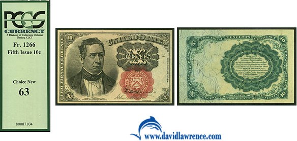 image for: Fractional Currency: Fr.1266  10-Cent Head of William Meredith. PCGS Choice CU63  [80007104]